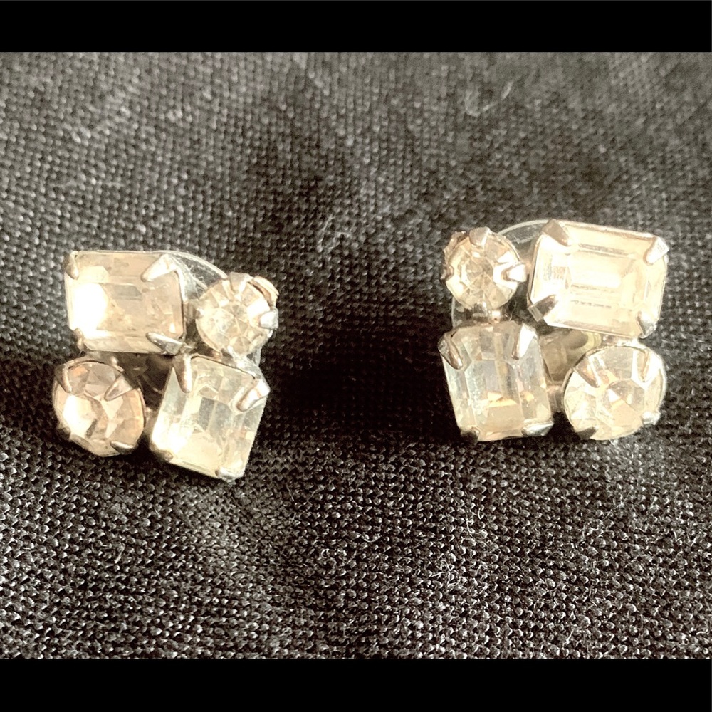 Vintage rhinestone earrings.